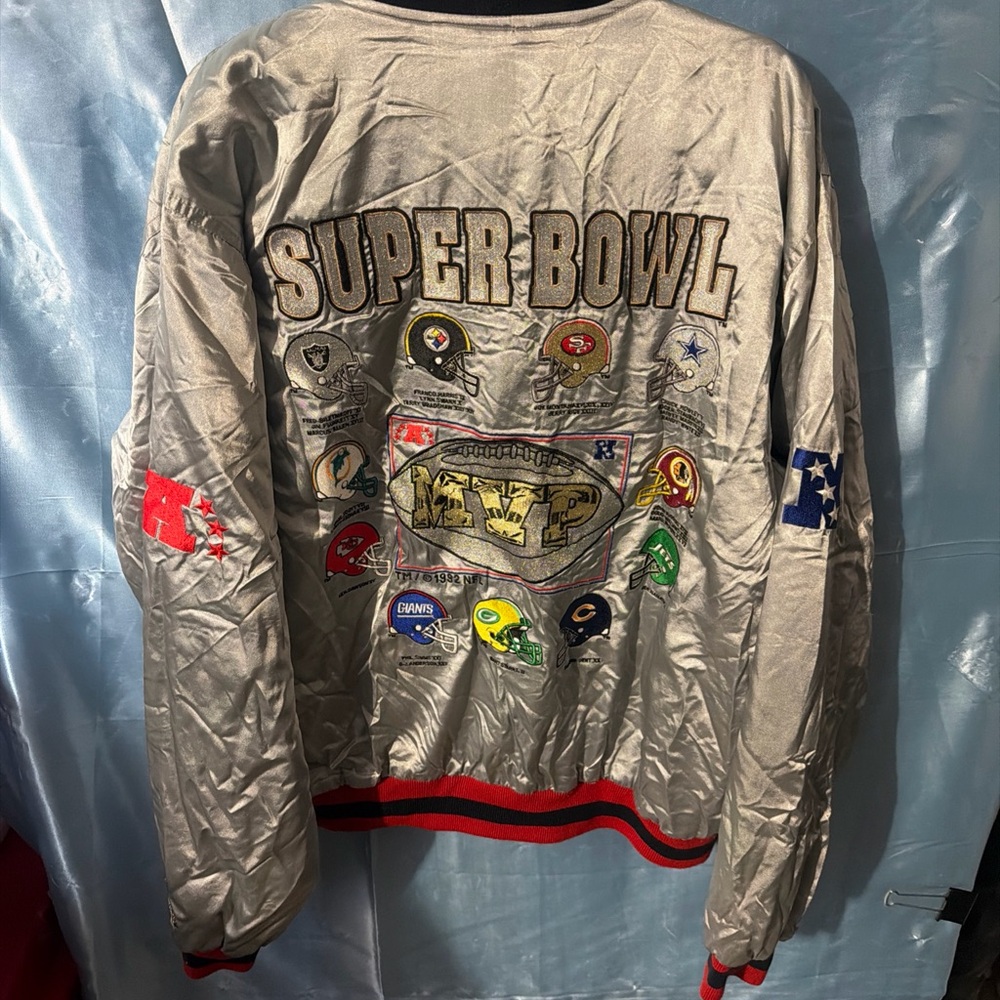 Vintage NFL Super Bowl MVP Bomber Jacket 1992 RARE LOOK XXL Mint!!
